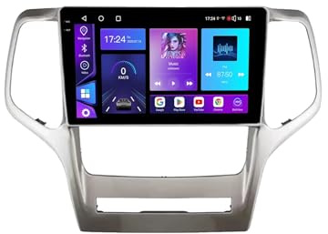 9 Android 15 Pantalla Táctil Radio 2 DIN Coche Pantalla para Jeep Grand Cherokee 2008-2013 con Enlace Espejo/GPS/FM/BT/Ventilador de refrigeración/Reproductor Multimedia(2+32G)