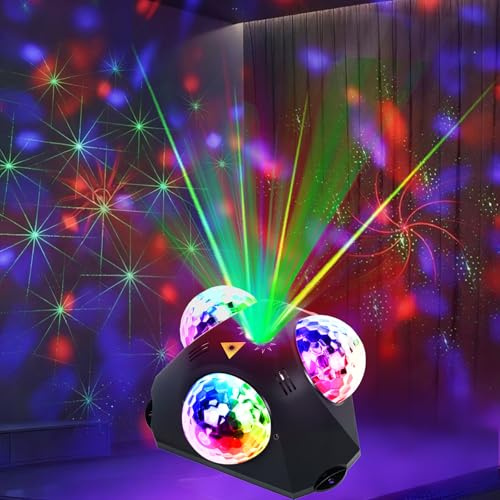 ZStarlite Discokugel,Partylicht,Disco Lights mit 3 Disco Bällen Sound-aktivierte Strobe-Effekt Disco licht mit 3M Steckerkabel für KTV,Zuhause,Kinder, Geburtstag, Hochzeit, Club,Halloween,Weihnachten