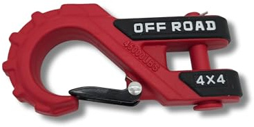Gancho Forjado Extremo para Winch 45000 lbs (20T) 175x86 mm bulón 15 mm Pintura al Horno roja Resistente