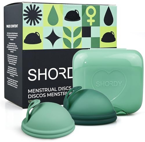 Shordy Reusable Menstrual Disc Set of 2 (Small & Large), Medical-Grade Silicone Period Discs with Loop Handle for Easy Removal, 12-Hour Comfort – Alternative to Pads, Cups & Tampons