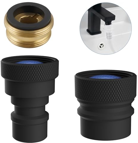 2 PCS Portable Dishwasher Faucet Adapter, Metal Sink Faucet Aerator, Black