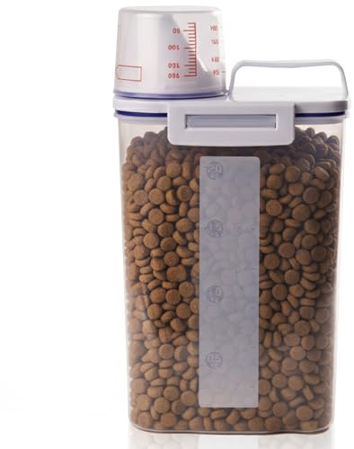 Generico Contenitore Crocchette Gatto e Cane – Porta Crocchette Ermetico con Coperchio e Bicchiere Dosatore