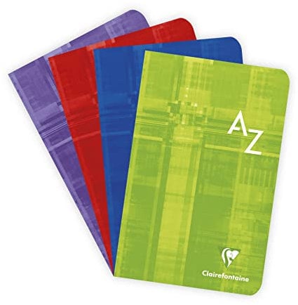 Clairefontaine 63609C - Adressbuch / Vokabelheft, 11x17 cm, 48 Blatt, kariert, 90g, farbig sortiert, 1 Stück