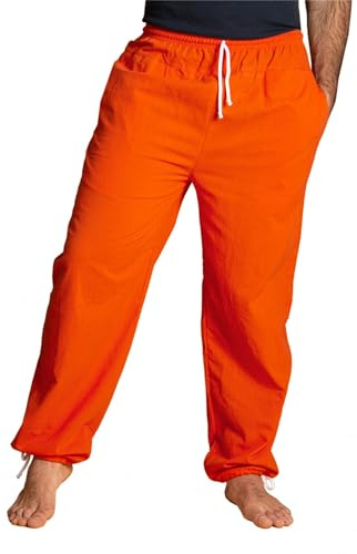 PANASIAM E-Pants lang, Baumwolle, Orange, L