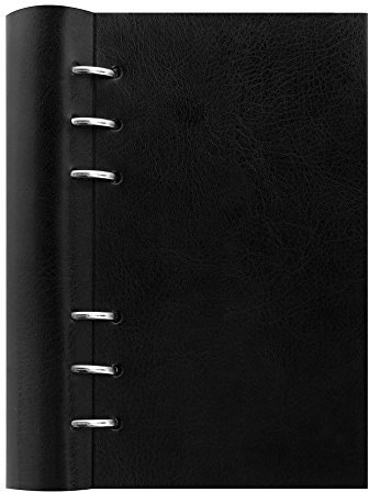 Filofax Clipbook Classic nachfüllbares Notizbuch, schwarz, persönlich (17,1 x 9,5 cm), liniert, blanko und Quadrille Notizseiten, undatierter Planer, Jahres-, Monats- und Wochenkalender (B023628)