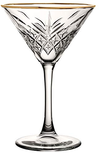 Utopia Timeless Vintage Martini Glasses Gold Rim 8oz / 230ml - Case of 12 - Vintage Cocktail Glasses