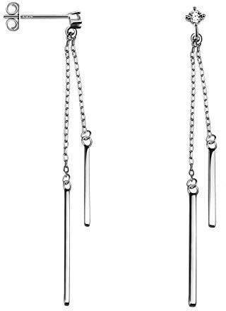 SOFIA MILANI - Damen Ohrringe 925 Silber - mit Zirkonia Stein - Stab Kugel Ohrhänger - 20676