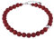 Adi-Modeschmuck modische Halskette 'Fiona', original italienische Polarisperlen mit Einer asymmetrisch sitzenden metallic Akzentperle, handgefertigt in Berlin (Bordeaux)