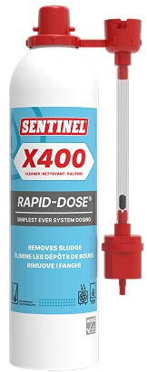 Sentinel X400 High Performance Cleaner Rapid-Dose 300ml, removes Sludge from Central Heating Systems, eliminates Radiator Cold Spots, Improves Boiler Efficiency, Quick dosing, Adaptor Included