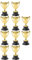 10Pcs Halloween Costume Contest Trofei Gold Award Trofeo Tazze di Plastica Coppa D Oro Trofei per I di Partito I Premi Vincere Premi Concorsi