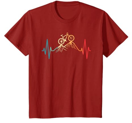 Divertido Retro Ciclismo Heartbeat Bicicleta Bicicleta de montaña Bicicleta Camiseta