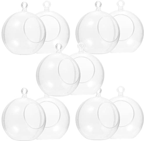 DOITOOL 10 Pièces Suspendus Photophore Bougie Hoder Globe en Verre Suspendu Orbes Plantes Terrariums Bougeoir de Mariage Chandelier pour Ornements de Noël Pièce Maîtresse de Fête