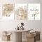 JNAOZI Islamische Leinwand Wandbilder - Rose Blumen, Modern Ohne Rahmen Bilder Set für Wohnzimmer (50x70cm*3)