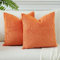 JOTOM 2er Set Cord Kissenbezüge Kissenhülle Dekorative Zierkissen Sofakissen Couchkissen Dekokissen Kissenbezug Deko Kissenhülle für Sofa Wohnzimmer 50x50cm Orange Gebrannt