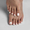 BTArtbox False Toenails Short - White Stick on Toe Nails, 32 Pcs Square Press on Toenails, Light Weight Fake Toe Nail Tips with Glue in 16 Sizes, Pure Chic