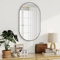 Koonmi Oval Bathroom Mirror, 56 x 96 cm Tempered Glass Wall Mounted Mirror, Bathroom Vanity Mirror without Distortion Hanging Horizontally or Vertically for Bedroom, Entryway, Living Room, Black