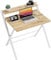 GreenForest Klapptisch 70 cm mit Monitorständer, Schreibtisch Klappbar, Computertisch, Kleiner Platzsparender Schreibtisch, Keine Montage Erforderlich, Beige, Eiche
