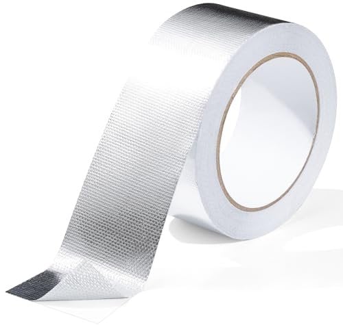 FIREWESS Nastro Adesivo Alluminio per Scudo Termico, Nastro Isolante Alte Temperature, Sigillante Impermeabile, Per Condotti Aria Calda e Fredda e Auto, 50 mm x 20 m