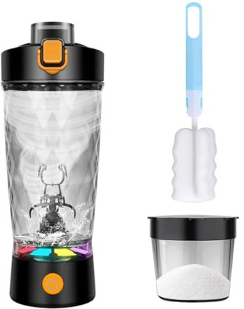 CEWROM Electric Shaker with Powder Compartment, 650 ml Rechargeable Protein Shake Mixer, Shaker Protein Shake USB Rechargeable, Electric Protein Shaker for Potein Powder and Milkshake, BPA-Free
