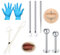 WillTen Lip Piercing Kit mit Einweg 12G 14G 16G 18G Piercing Tool, Klemmen, Taper, Edelstahl Bauchnabel Bar, Septum Ring, Nippel Ring, Zunge Bar, Lip Stud für Ersatz