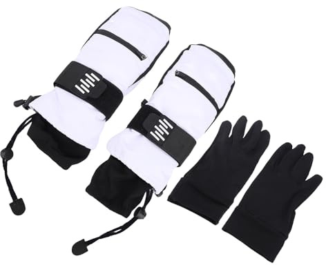 Generic Skidvantar, Vind Snötäta Varma Snowboardhandskar för Män Kvinnor med Inre Handskar med 5 Fingrar och Justerbara Handledsband, för Skidåkning Snowboardåkning Vandring