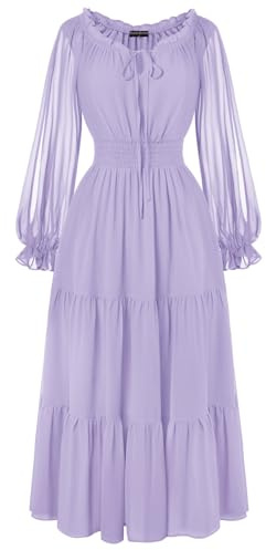 SCARLET DARKNESS Vestido renacentista para mujer, manga larga, maxi, hombros descubiertos, vestido de corpiño medieval, vestido de boda
