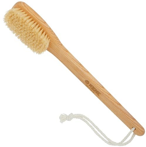 Kent Brushes Natural White Bristle Bath Bat Beechwood Handle