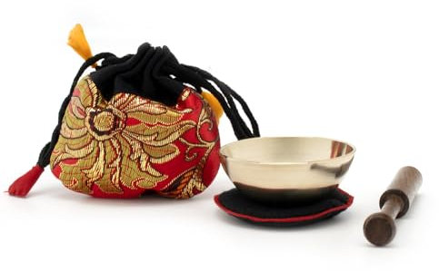 Set de cuenco sonoro mini en bolsa roja -5086-