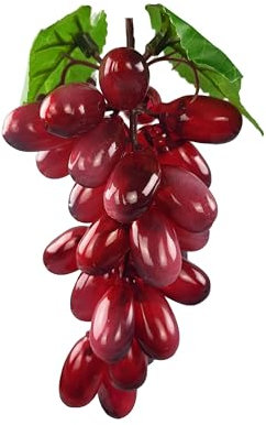 GMMH Künstliche Deko Trauben, (Rosé, Oval, 20 cm) Lebensechte Weintrauben, Weinrebe, Plastikobst, Plastiktrauben, Plastikfrucht, Kunstobst, Dekoration, Hochzeitsdeko, Schaufenster, Küche, Hotel