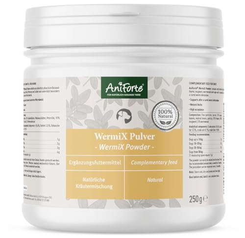 AniForte WermiX für Hunde 250g - Natürliche Kräuter, seit 10 Jahren bewährte Alternative, Unterstützung durch Saponine, Bitterstoffe, Thymian, Wermut & Salbei
