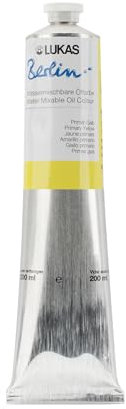 LUKAS BERLIN OIL 200 ml - Wassermischbare Ölfarbe in Premium-Qualität - Farbton Primär-Gelb