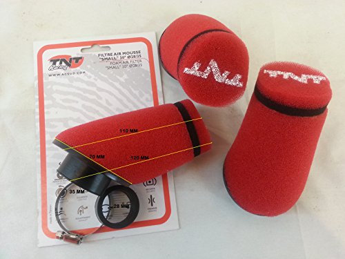 1 FILTRO ARIA CARBURATORE scooter moto minimoto TNT 30° d. 28-35- ROSSO SPUGNA