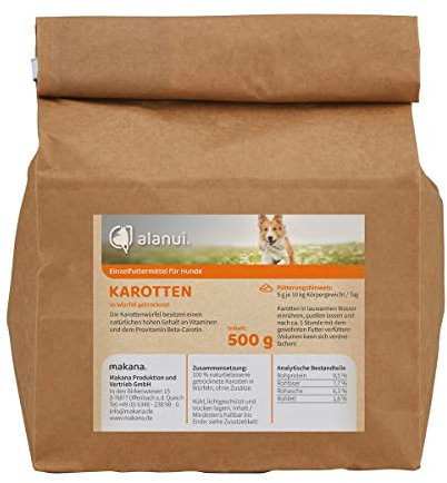 alanui Karotten in Würfeln für Hunde, 500 g Tüte