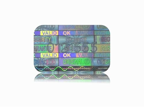 Holomarks 200 St. Silver Hologramm Etiketten mit Seriennummern, Garantie Siegel Aufkleber 16x10mm