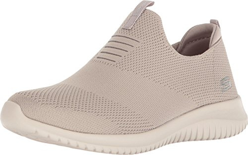 Skechers Women's Ultra Flex-First Take Sneaker, Taupe, 7 UK