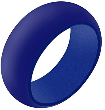 Boolavard Silikon Ehering für Männer und Frauen Preiswerte Silikon Gummiband, 7 Pack, 5 Pack & Singles - Weiß, Grau, Silber, Blau (Blau, 11-20.70mm)