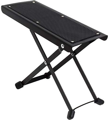 iGadgitz Xtra U6987 - Repose Pieds Guitare Repose-Pieds Guitare Pied Support Guitare Réglable Pliable Portable Durable - Noir