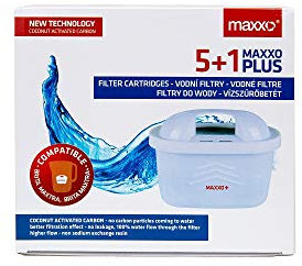Maxxo+ Pack 6X Cartouches filtrantes compatibles avec Brita Maxtra+ (Maxtra Plus) et Maxtra Filtres pour Carafe à Eau sans BPA!