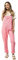 ANNA-KACI Damen Vintage Verstellbar Träger Tasche Loch Gerade Bein Denim Latzhose, Pink, M