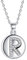 J.Endéar Buchstabe Kette 925 Sterling Silber Brief Initial R Disc Anhänger Halskette für Frauen Freundschaft 40 + 5cm einstellbar