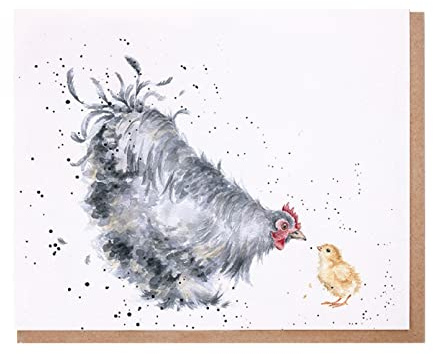 Wrendale - ACS144 - Grußkarte, Doppelkarte mit Umschlag, Henne und Küken, mother hen, The Country Set Karte, 17cm x 12,5cm