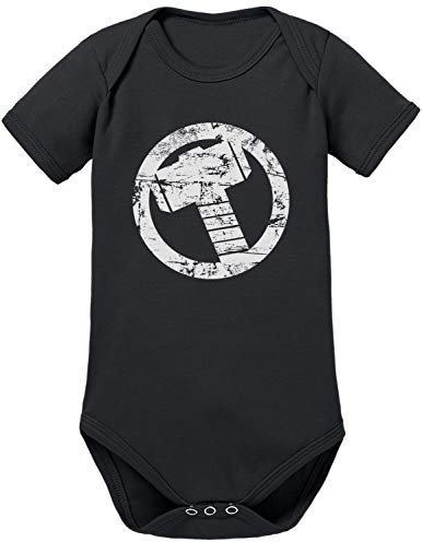 TShirt-People Thor Hammer Baby Body 62 Schwarz