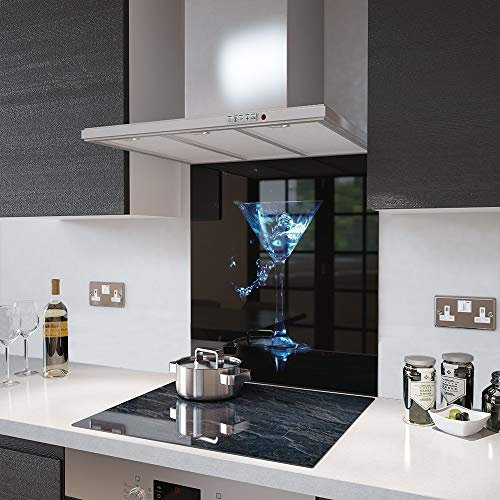 Glass Splashbacks Blue Gin Glass - Made by Premier Range in 75cm Wide x 110cm High
