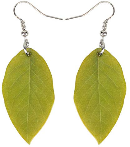 WEVENI Acrylic Maple Leaf Earrings Dangle Drop Novelty Plant Jewelry For Women Girls Ladies Unique Gifts (Green)