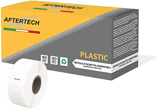 Aftertech 1 Rolle 11352P 25 x 54 mm Kunststoff-Etiketten, wasserdicht, kompatibel mit 500 Etiketten/Rolle = 500 Gesamt) für Dymo LabelWriter 1 x 11352PLA