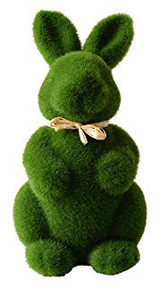 JAWSEU Osterhase Osterdeko, Pelziges beflocktes Gras Hase Kaninchen, Hasen Figuren Moos Hasen für Ostern Party Haus Garten Yard Büro Dekoration 8CM