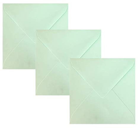 Paper24 Quadratische Briefumschläge 110 x 110 mm,120 g/qm, für Einladungen und Gutscheine, 100 Umschläge Hellgrün