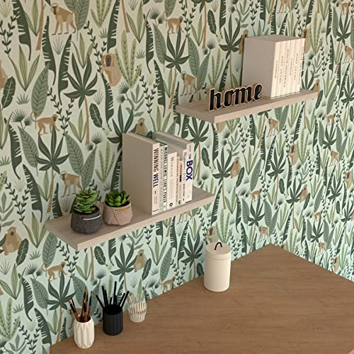 Henor Wandregal FSC® Holzwandregal 60 x 20 x 3 cm. horizontal verstellbar. Vertikal und Neigung. Bis 25 kg. Eiche Stel