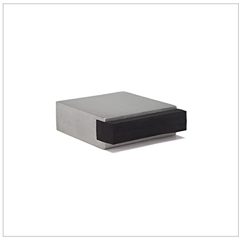 Klebe-Türstopper Mini | 35 x 14 mm | Gummi Schwarzer | Platz | Edelstahl AISI 304 | Sehr gute Haftung | 100% zweckmäßig | Mod. 197/25x14-AM| EVI Herrajes
