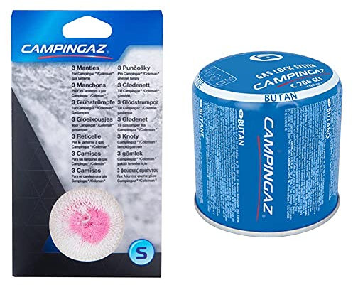 CAMPINGAZ - Manchon - Type S - 3 Pièces & C206 GLS Cartouche de Gaz Perçable, Bleu, 190 g